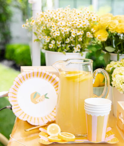 Yellow & Pink Striped Party Cup