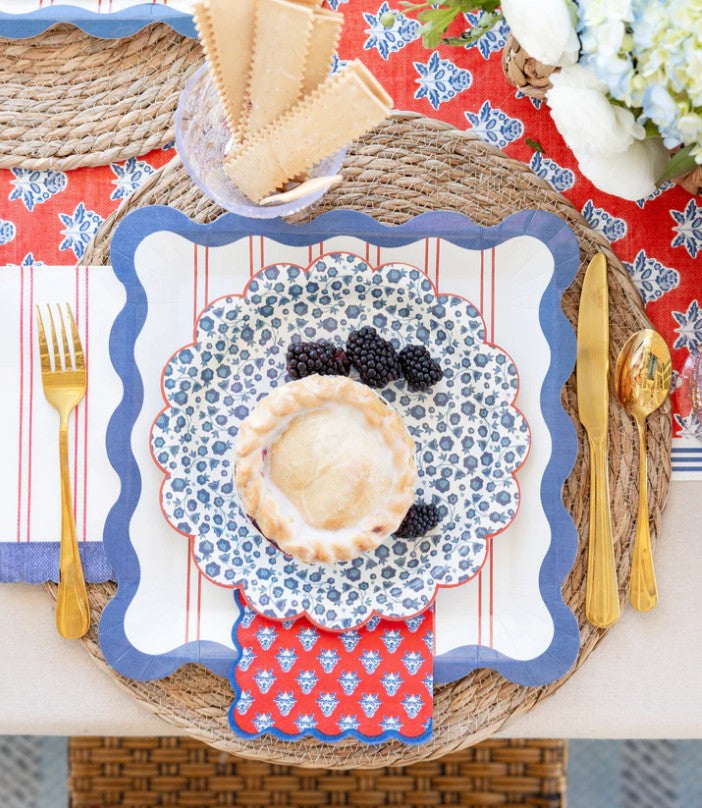 Plaid Stars Paper Cocktail Napkin