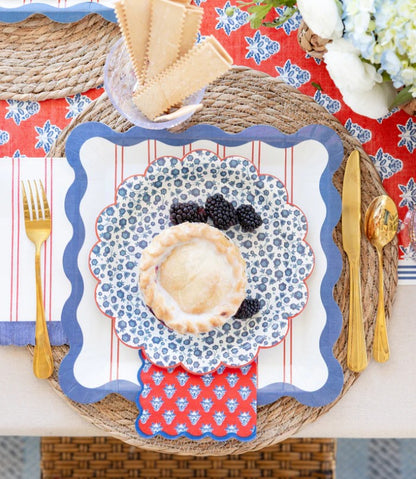Plaid Stars Paper Cocktail Napkin