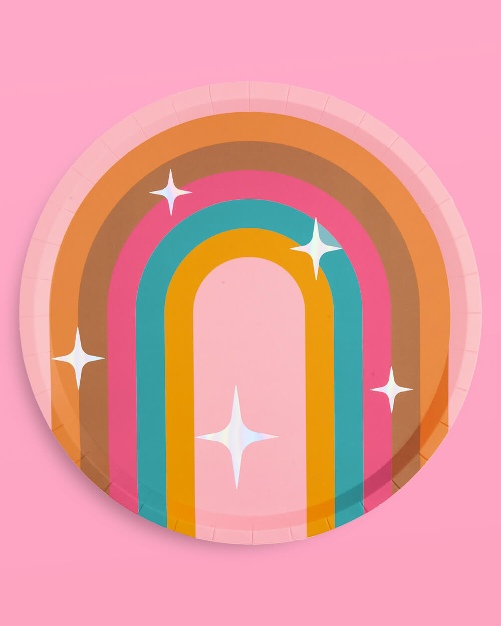 Totally Groovy Plates - 24 foil paper plates