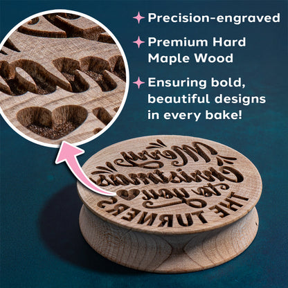 Embossed Birthday Cookie Stamp - "HBD" HAPPY BIRTHDAY
