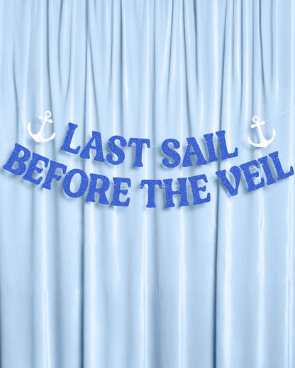 Last Sail Before the Veil Banner - blue glitter + iridescent banner