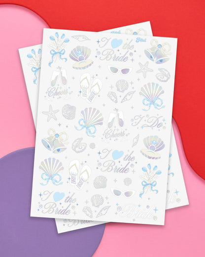 Seashells & Wedding Bells Tats - 60 temporary tattoos