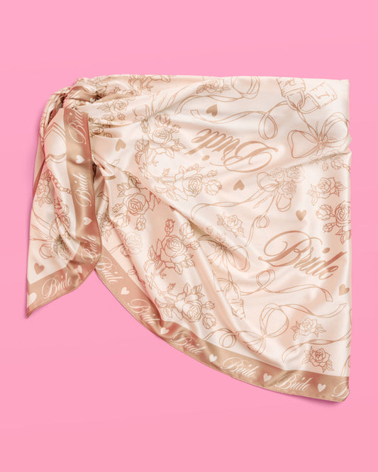 Neutral Bride Sarong - satin printed sarong
