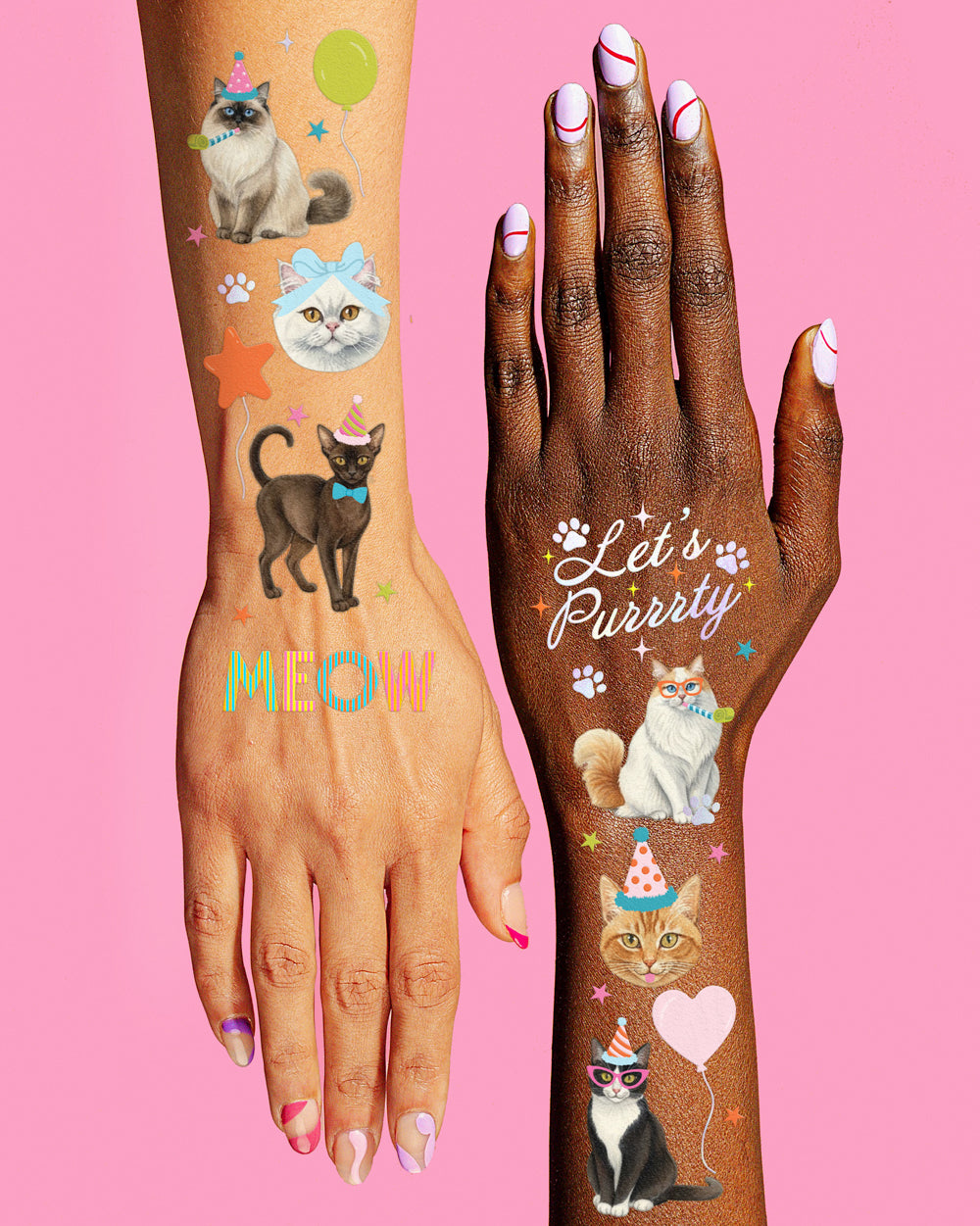 Cat Bday Tats - 54 temporary tattoos