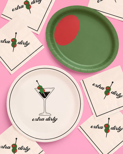 Extra Dirty Plate Set - 32 paper plates, 2 sizes