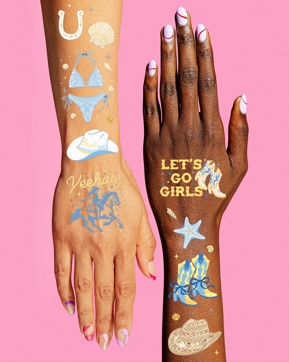 Coastal Cowgirl Tats - 54 temporary tattoos