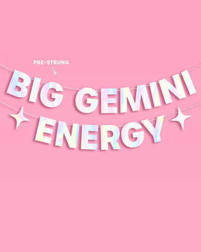 Big Gemini Energy Banner - iridescent foil banner