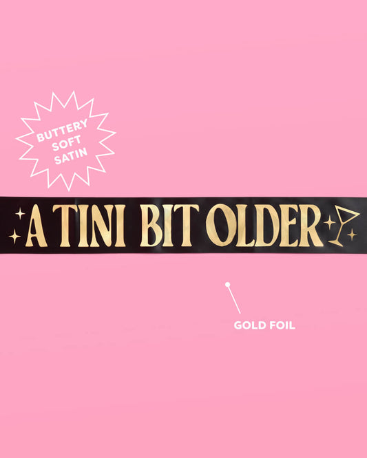 Tini Bit Older Sash - black satin sash