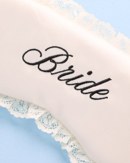 Bride Sleep Mask - embroidered satin