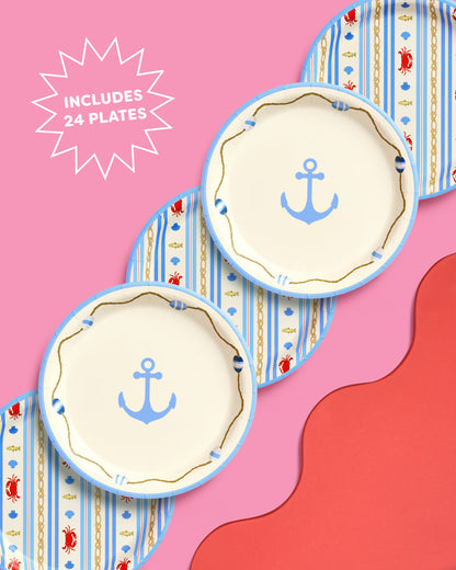 Nautical Plates - 24 paper plates