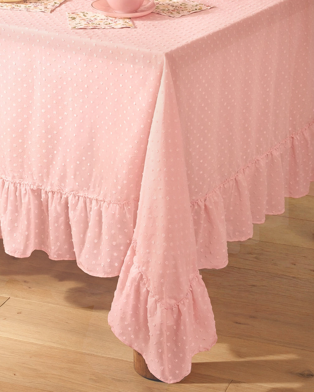 Tea Party Tablecloth - sheer polka dot tablecloth