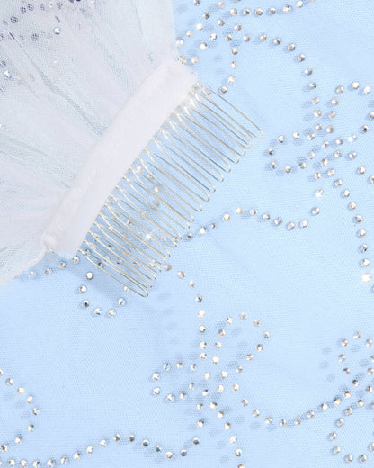 The Bow Veil - premium tulle w. rhinestones