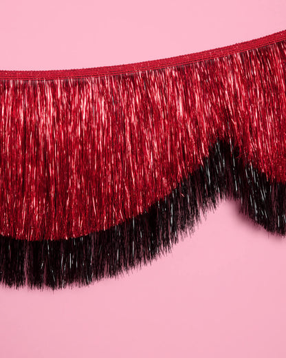 Red + Black Scallop Fringe - scalloped banner
