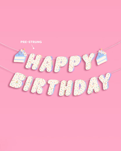 Bday Cake Banner - iridescent foil banner