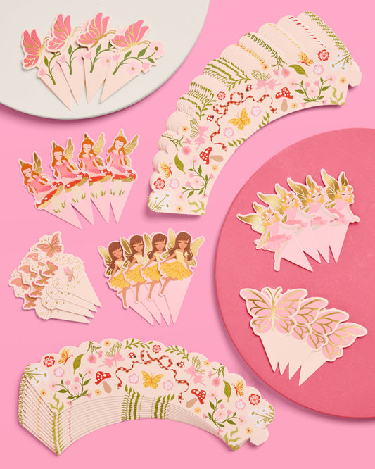 Garden Fairy Toppers - 24 sets of liners + toppers