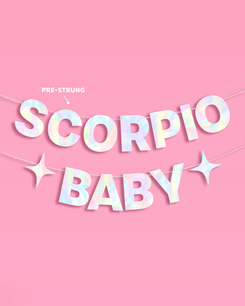 Scorpio Baby Banner - iridescent foil banner