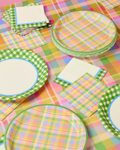 Summer Camp Trio - plates, napkins + tablecloth