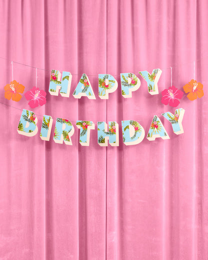 Tropical Birthday Banner - matte colorful banner