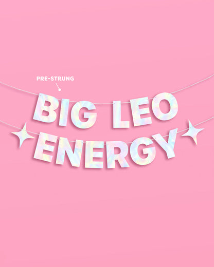 Big Leo Energy Banner - iridescent foil banner