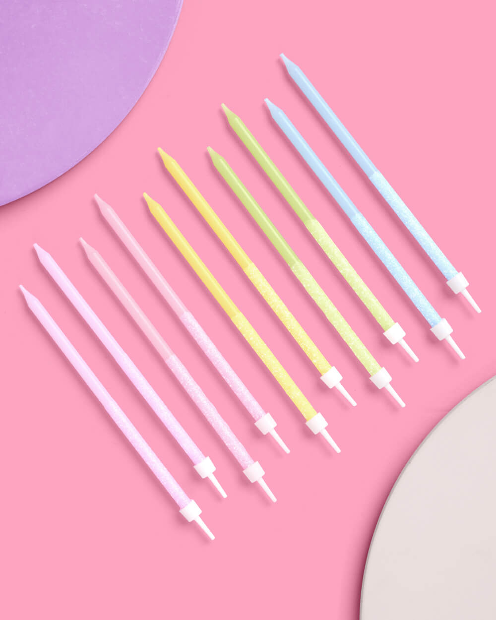 Pastel Glitter Candles - 10 glitter candles