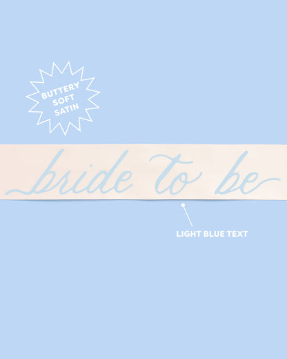 Coastal Bride Sash - ivory + blue satin sash