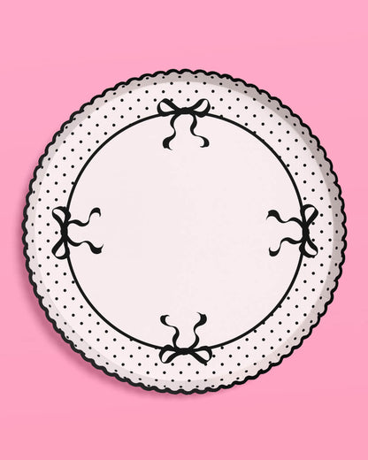 Little Black Bow Plates - 25 paper plates
