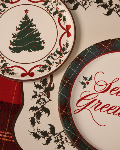 Seasons Greetings Plates - 16 or 32 paper plates