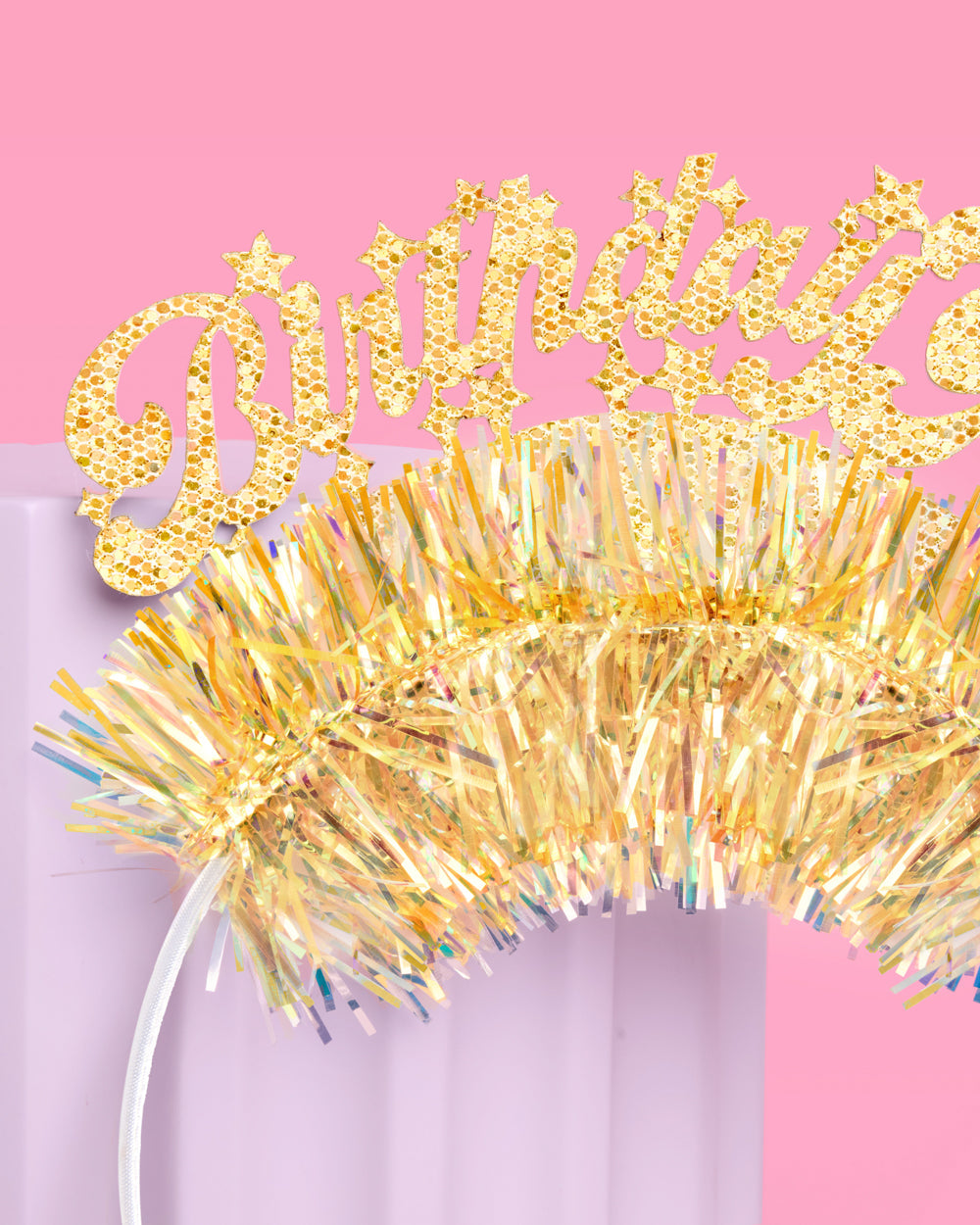 Golden Girl Bday Headband - fringe headband