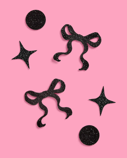 Little Black Bow Confetti - 200 pc glitter confetti