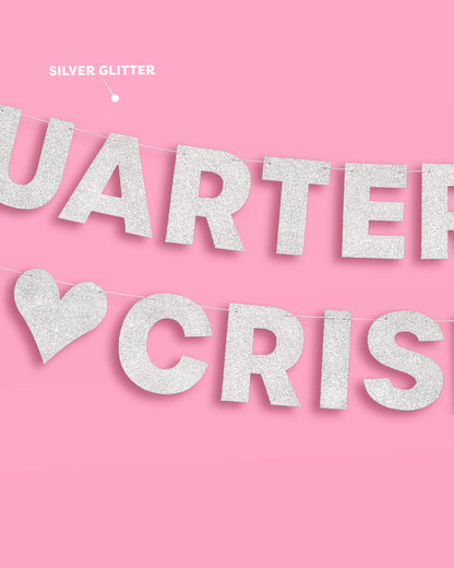Crisis Averted Banner - silver glitter banner