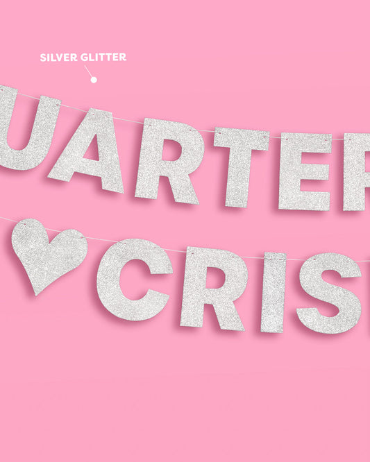 Crisis Averted Banner - silver glitter banner