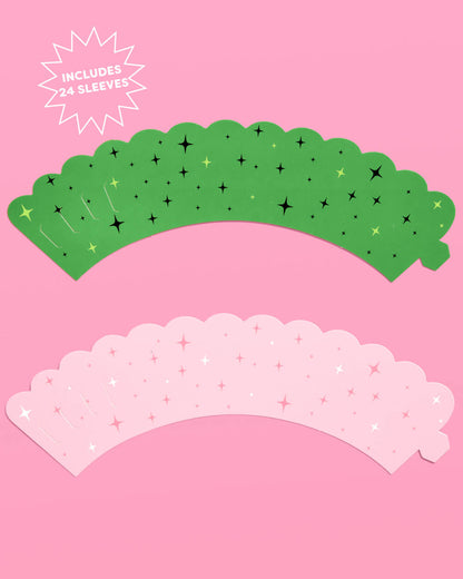 Emerald City Cupcake Set - 24 sets of liners + toppers