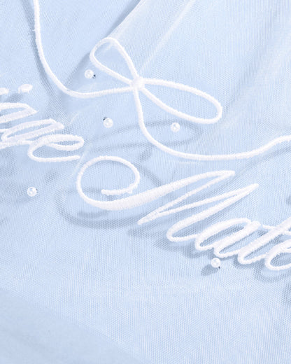 Marriage Material Veil - embroidered veil w/ pearls