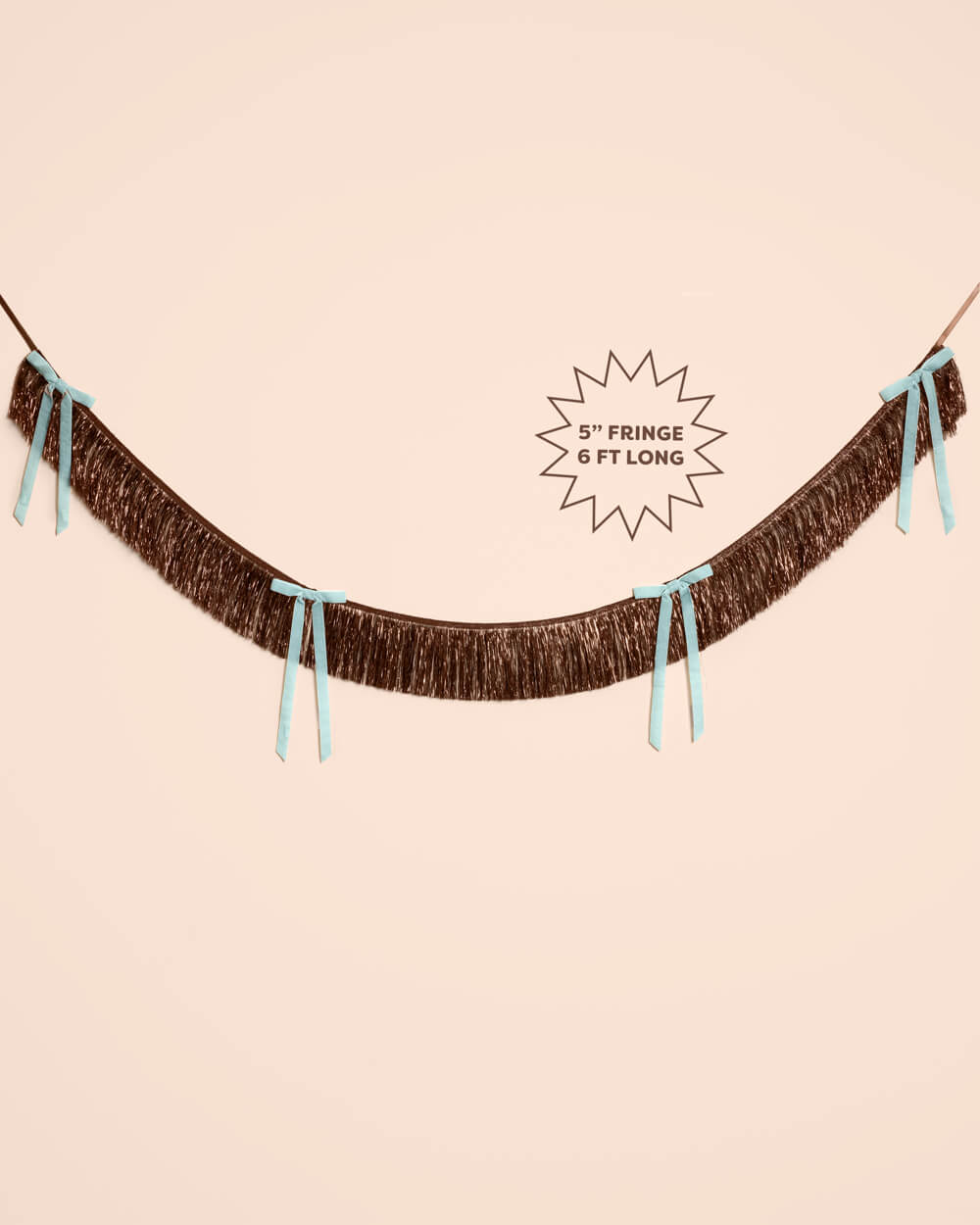 Espresso Bow Banner - fringe + velvet bows