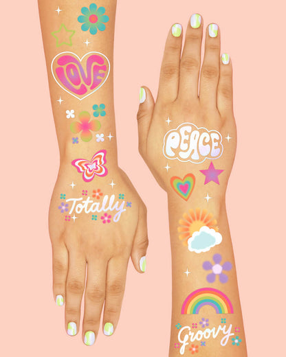 Groovy Rainbow Tats - 68 temporary tattoos