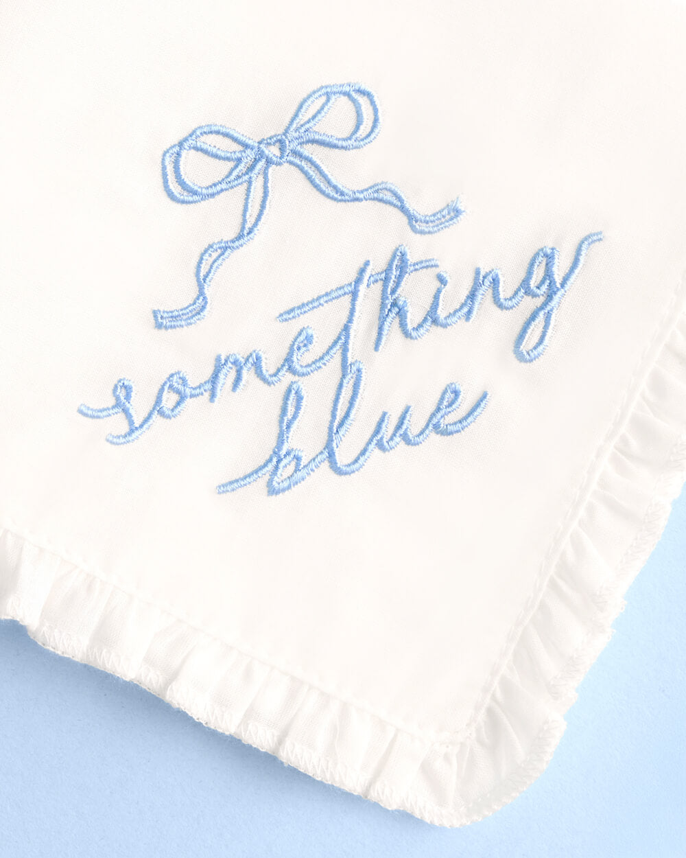 Something Blue Hanky - embroidered handkerchief