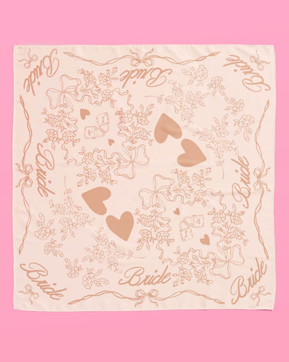 Beige Bride Headscarf - white silk bride head scarf