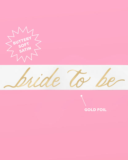 Classic Bride Sash - white satin sash