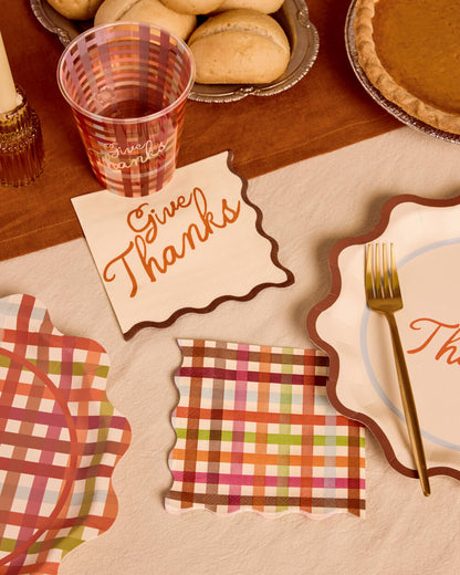 Give Thanks Napkins - fall cocktail napkins