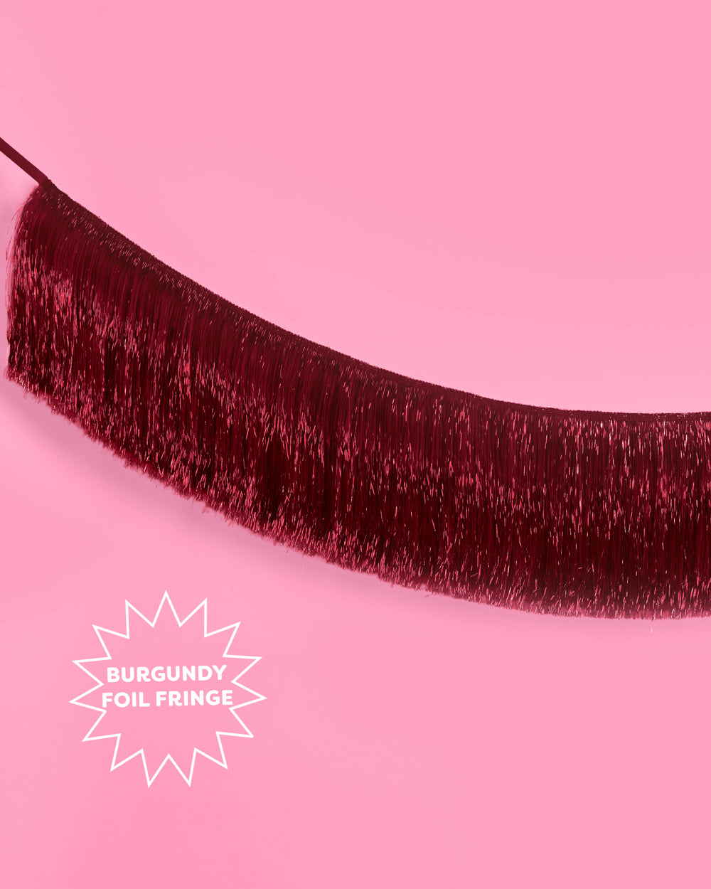 Merlot Fringe - maroon fringe banner