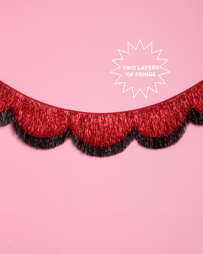 Red + Black Scallop Fringe - scalloped banner