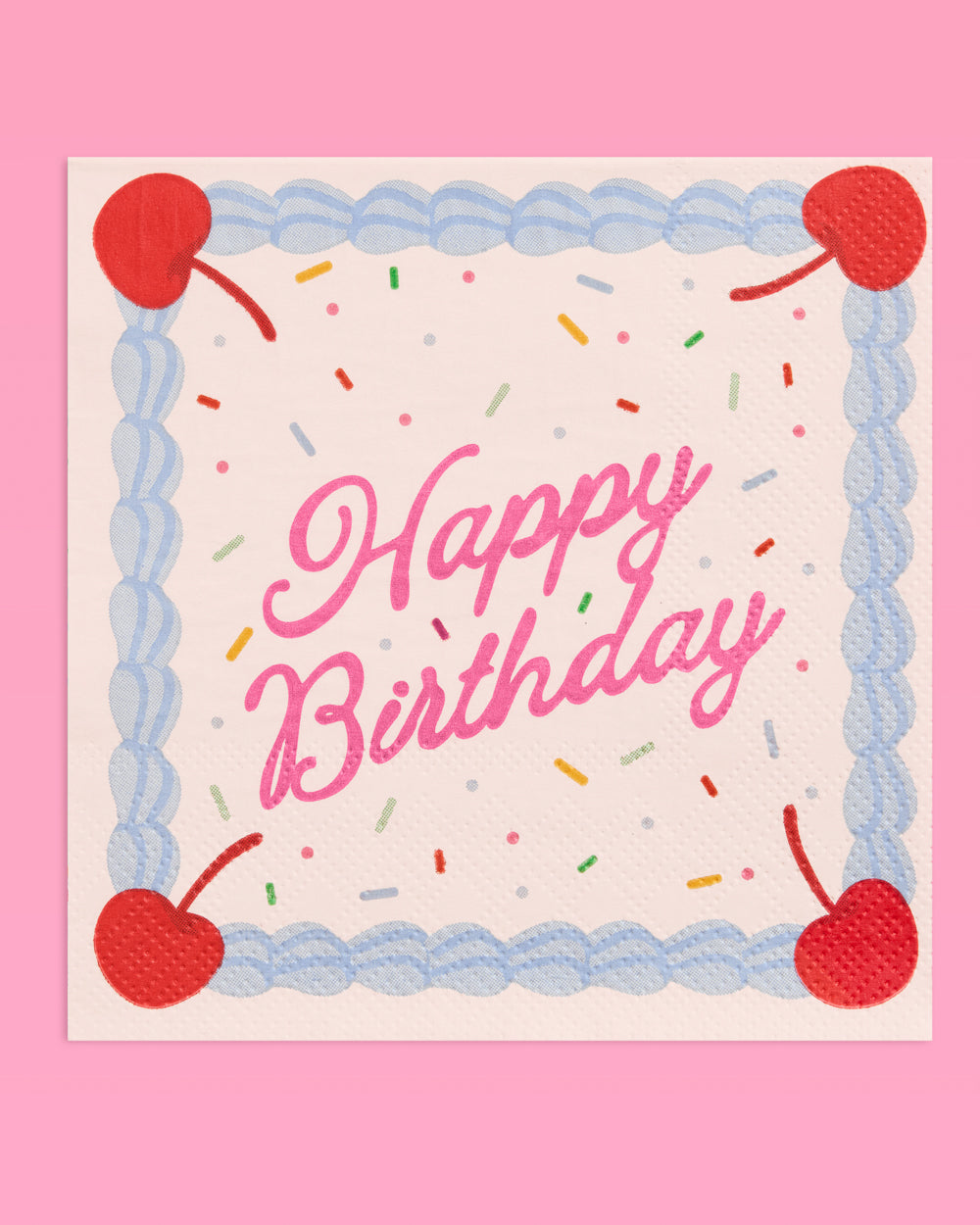 Bday Cake Napkins - 25 sprinkle napkins