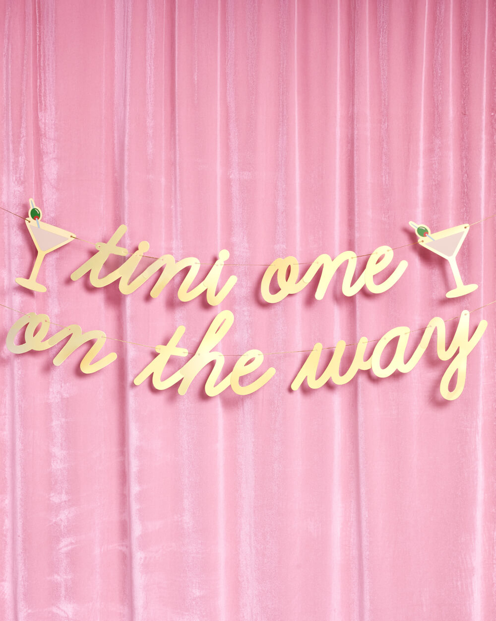 Tini One On The Way Banner - gold foil banner