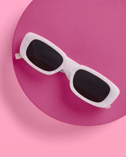 Wifey Sunnies - white marble sunglasses