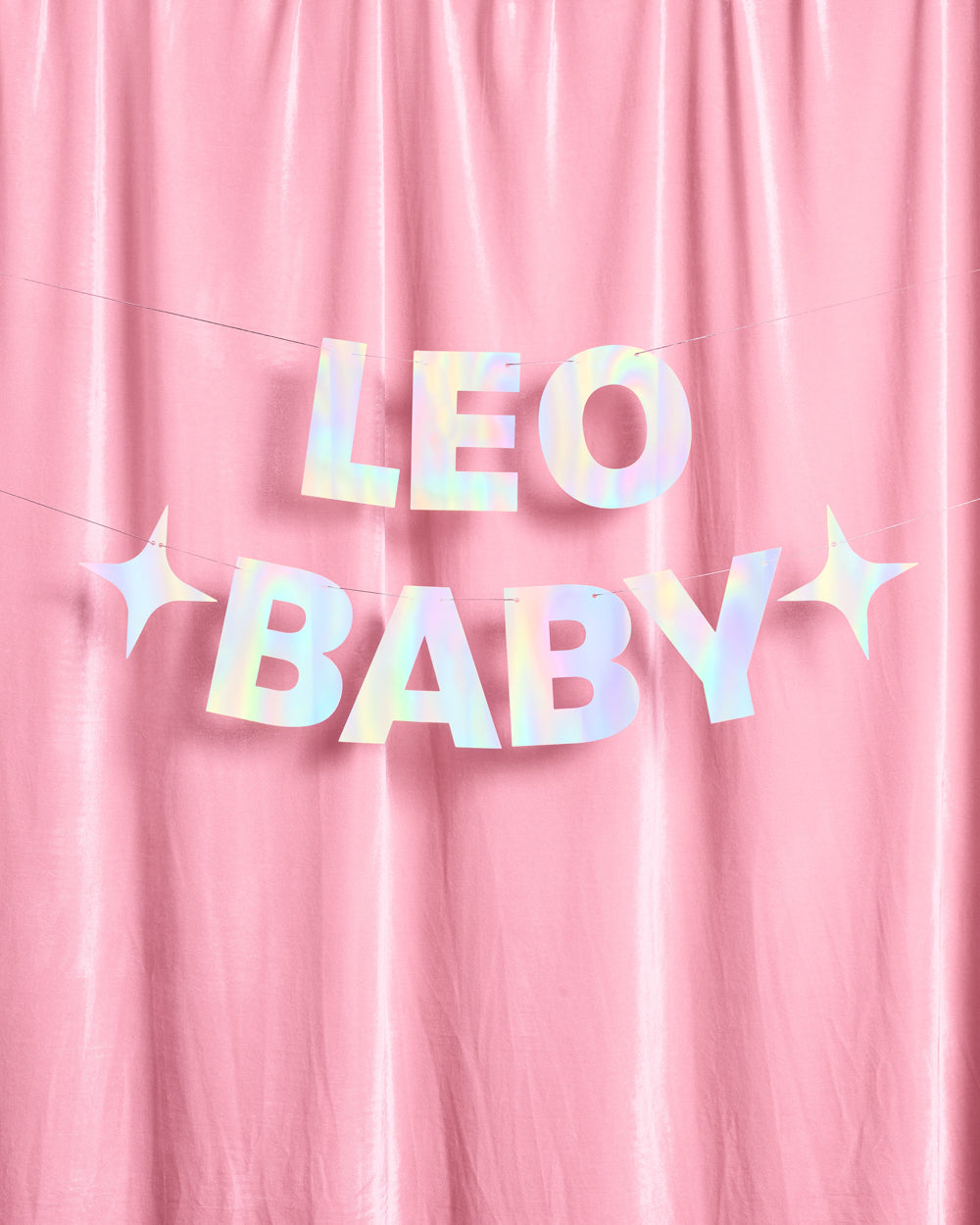 Leo Baby Banner - iridescent foil banner