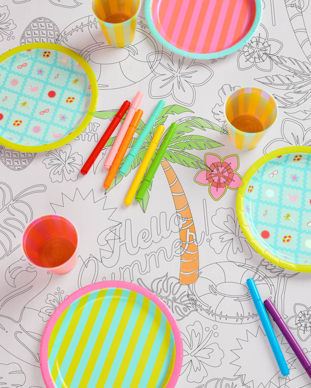 Pool Party Tablecloth - paper coloring tablecloth