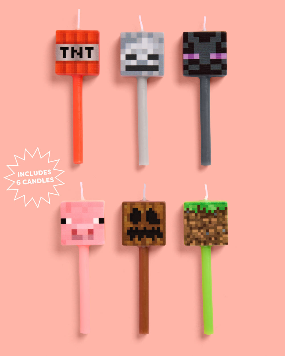 Pixel Candles - set of 6