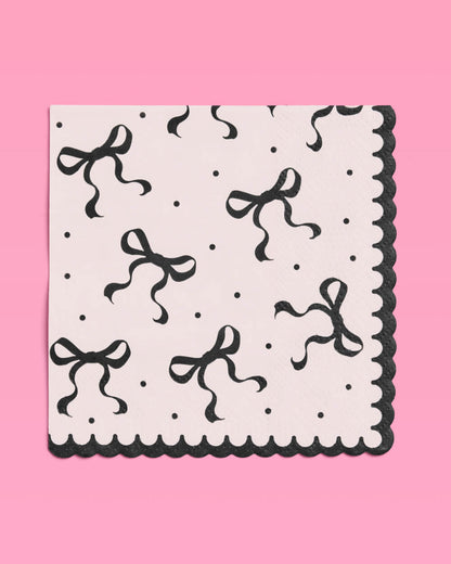 Little Black Bow Napkins - 24 paper napkins