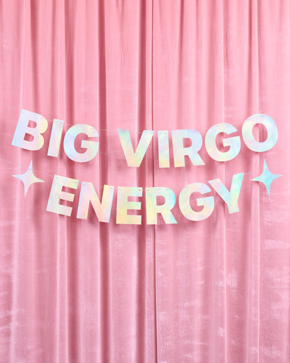 Big Virgo Energy Banner - iridescent foil banner